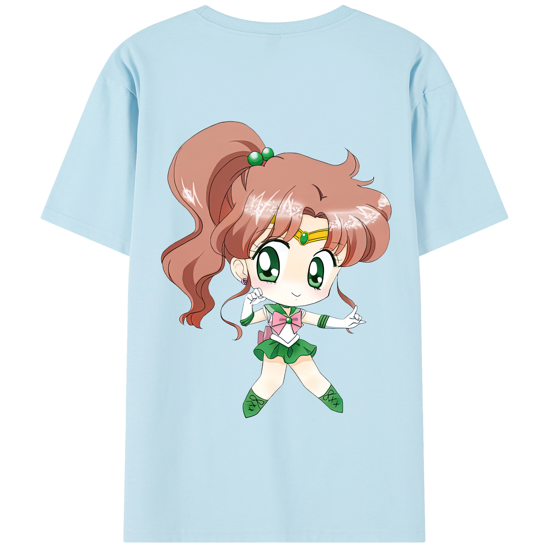 （画像用） 美少女戦士セーラームーン 木野 まこと きの まこと Sailor Moon Kino Makoto （セーラージュピター；Sailor Jupiter） 綿100％半袖Tシャツ（背面プリント）